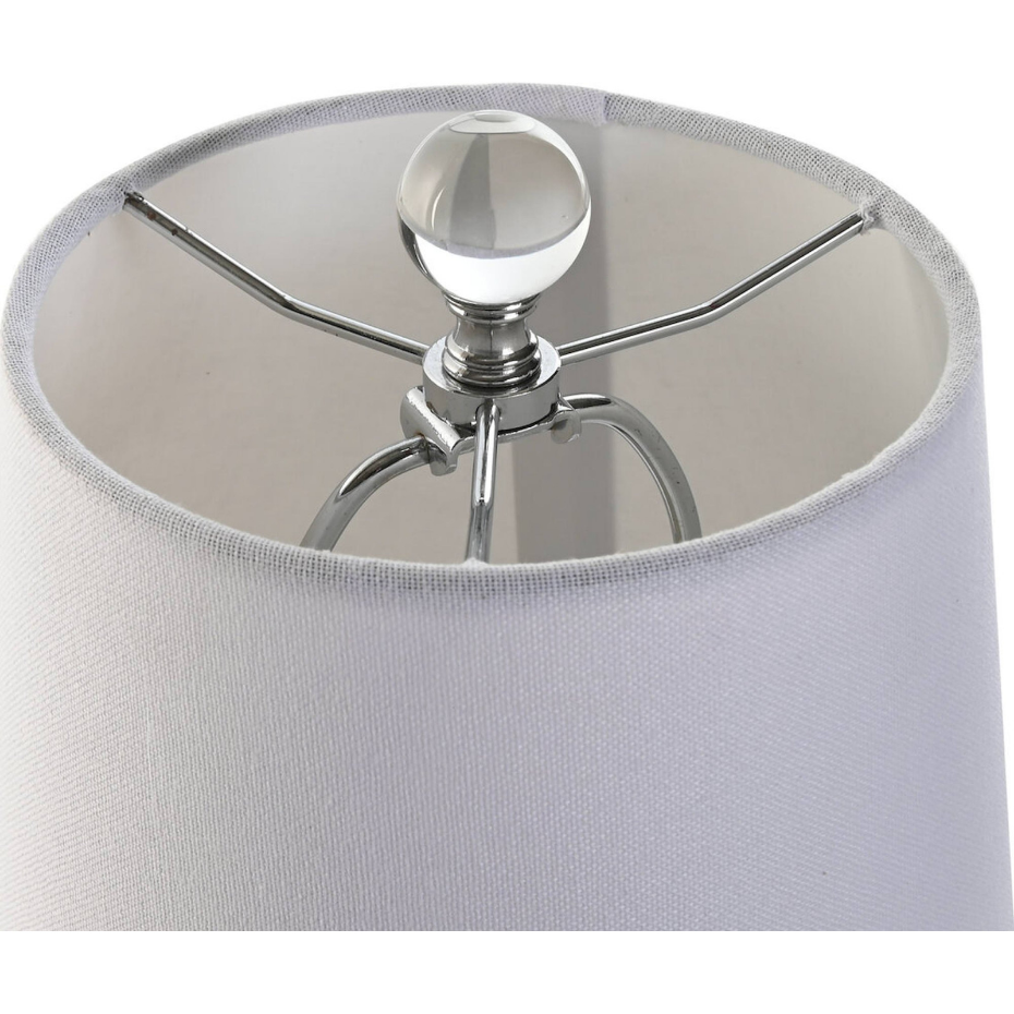 Lampe de salon ronde en verre et lin Glam