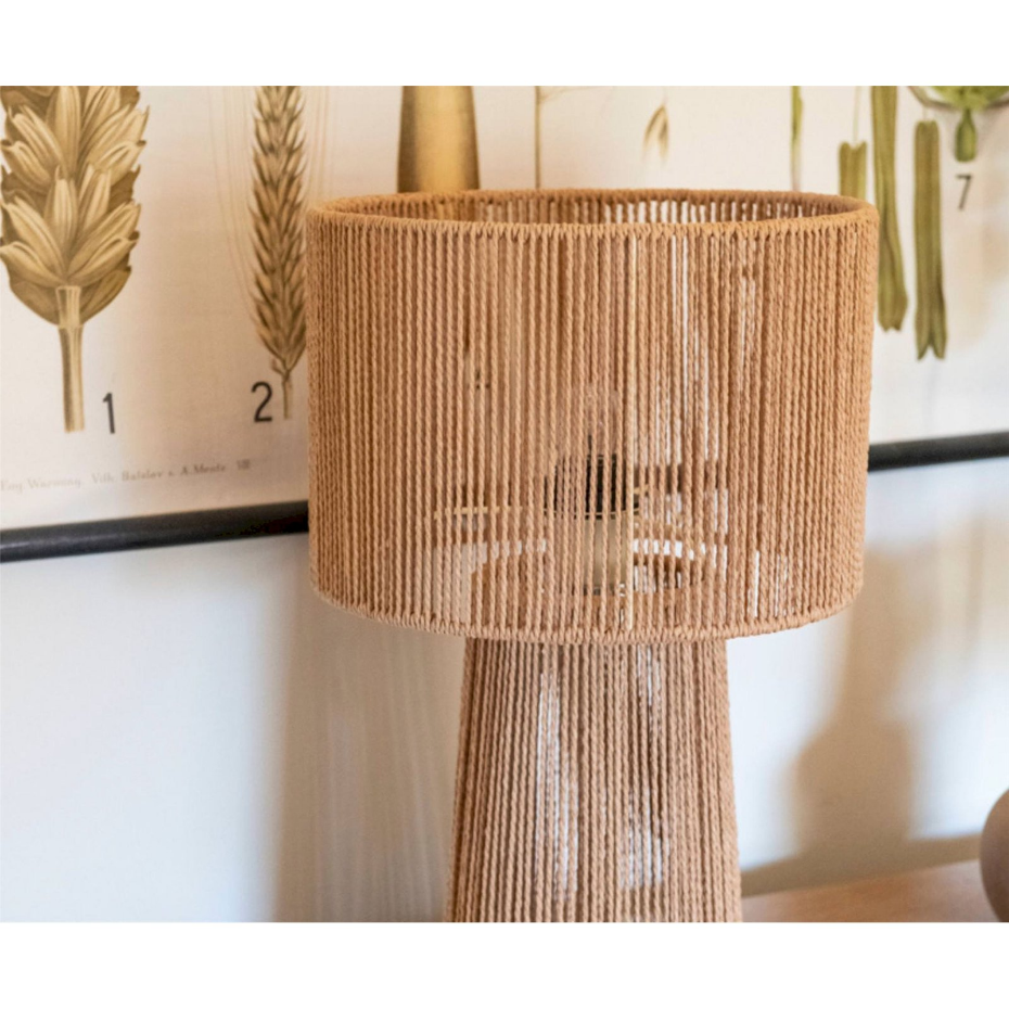 Lampe de table en papier corde forme ronde