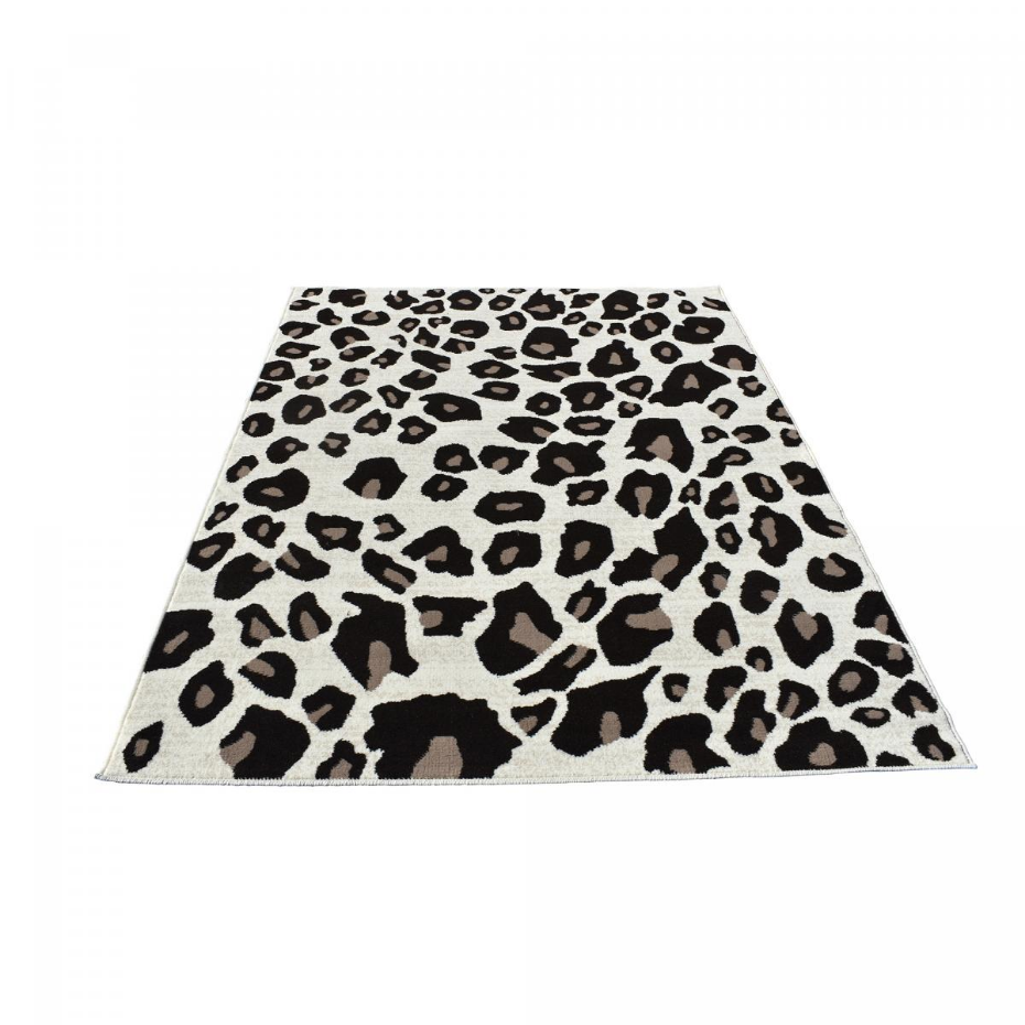 tapis salon LYN1 LEOPARD Beige et marron motif félin tacheté