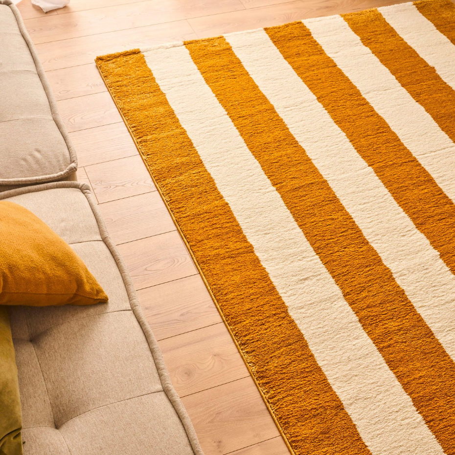 Tapis bicolore à rayures GROOVY