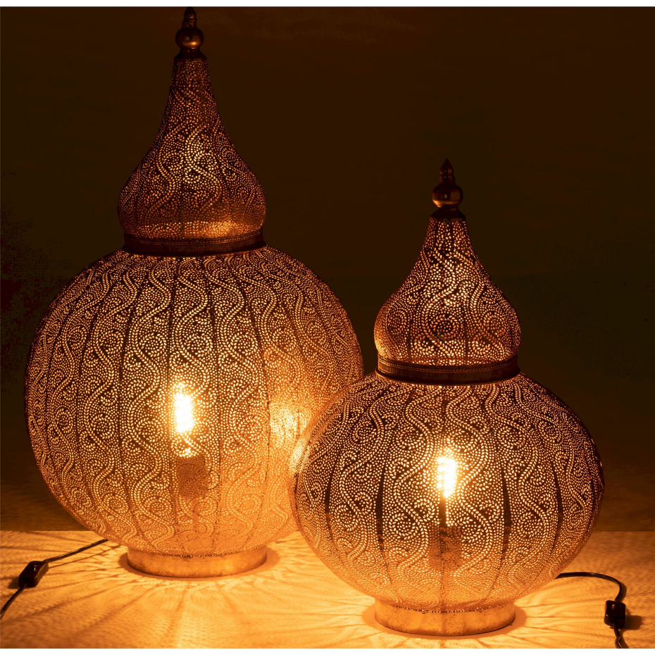 Lampe orientale en métal forme organique