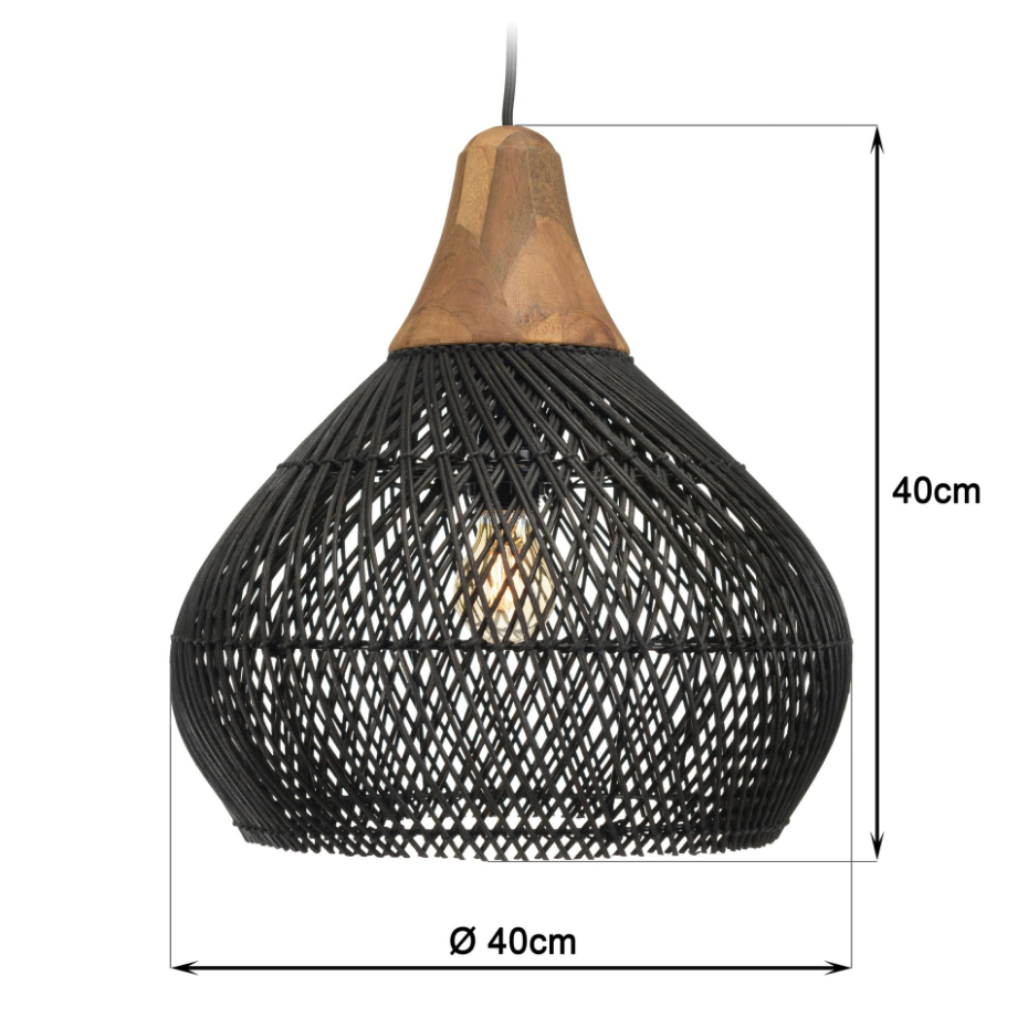 Suspension cloche en rotin FOLELLI
