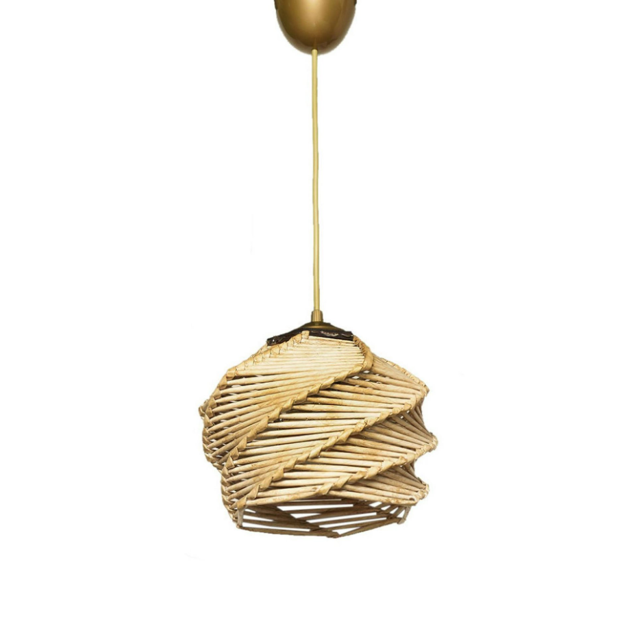 Suspension bohème forme boule - effet bambou OLTEN