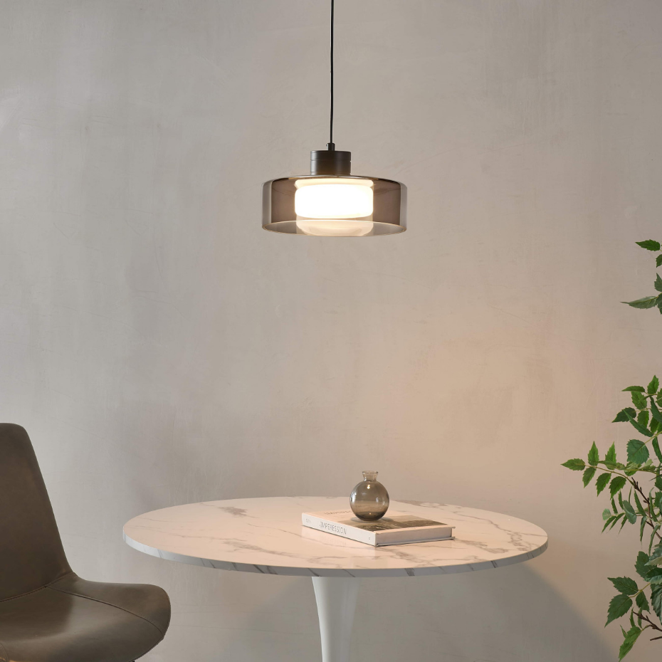 Suspension LED avec verre fumé - VALDO