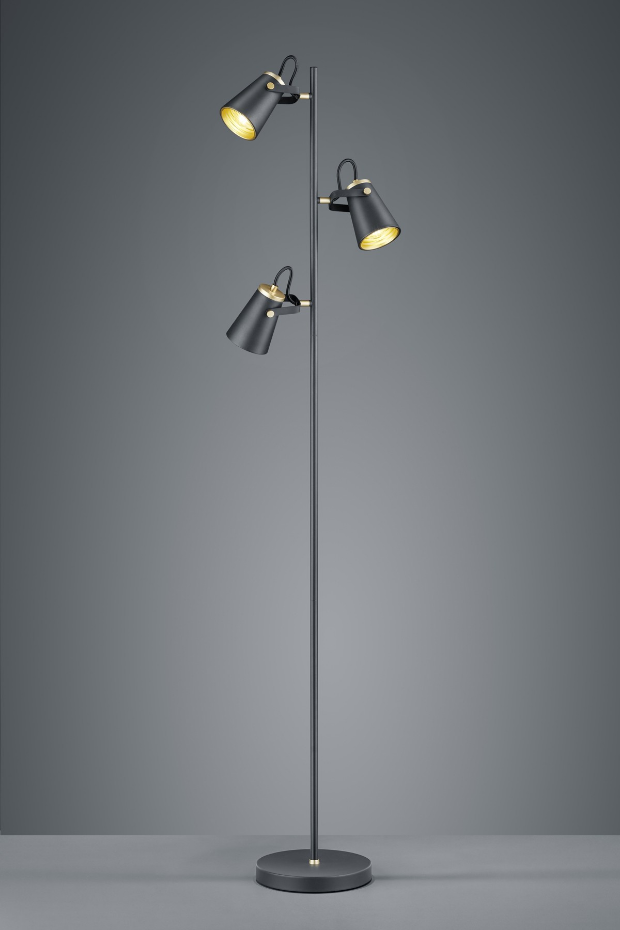 Lampadaire design en métal industriel, EDWARD