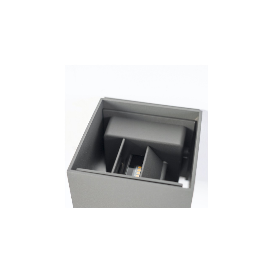 Applique LED réglable grise IP54 - CUBIC