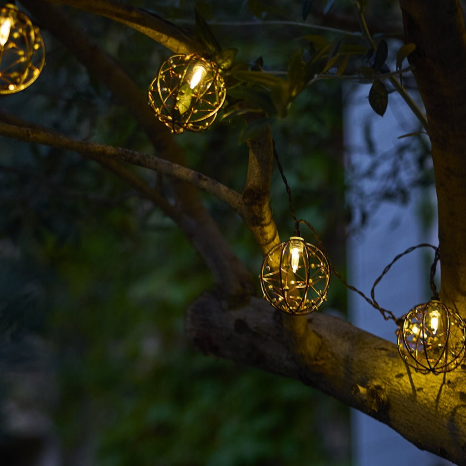 Guirlande solaire RUSTY LIGHT 10 cages 4M