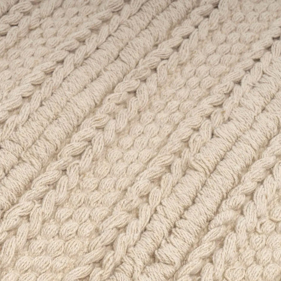 Tapis en coton tressé beige 70x140cm