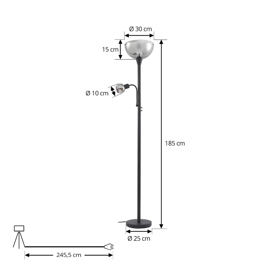 Lampadaire en métal moderne, Nehemia