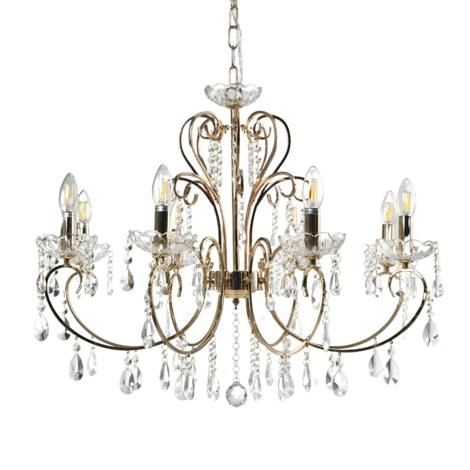 Grand lustre baroque en métal doré - PAVIA