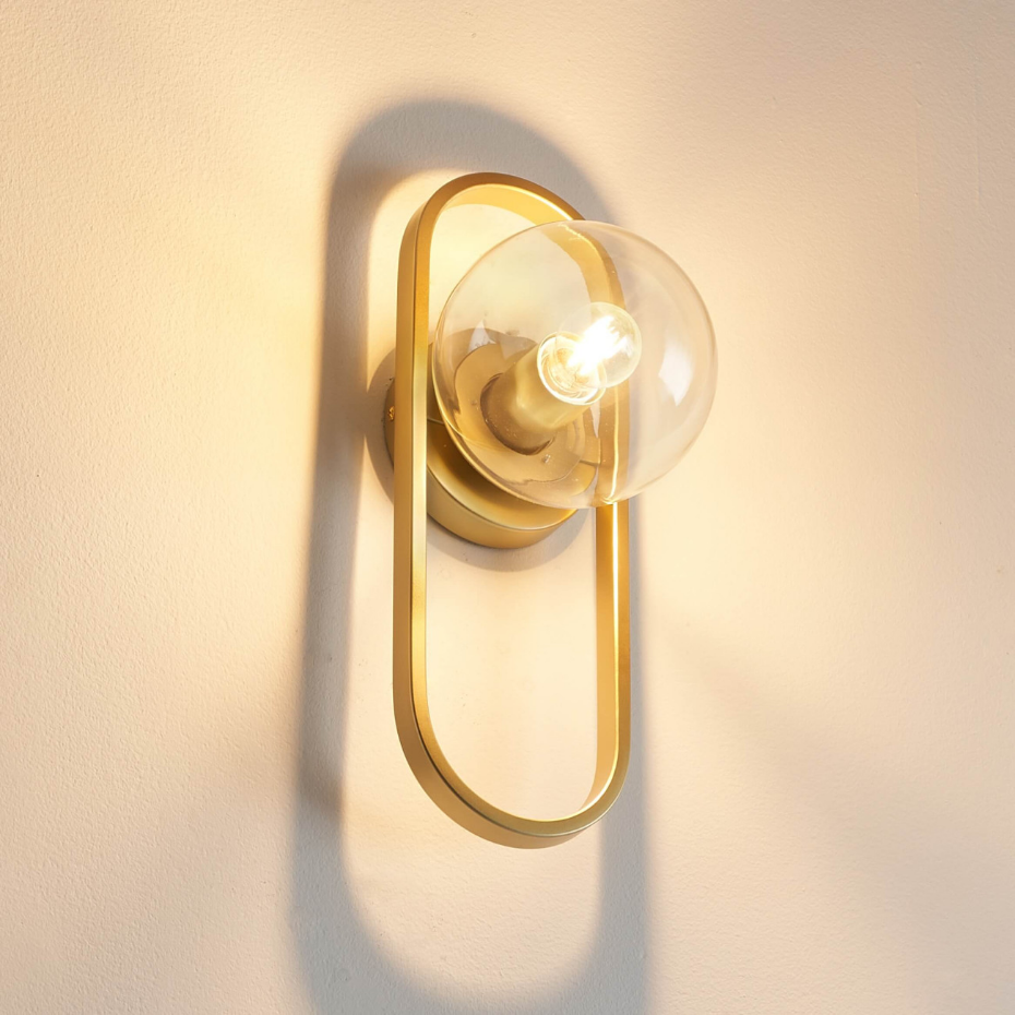 Applique dorée avec globe transparent - BELISTO