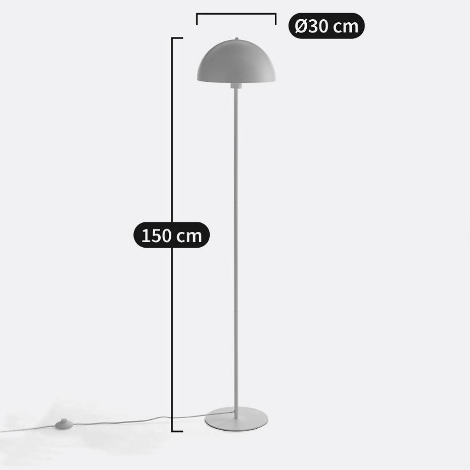 Lampadaire champignon, en métal fer laitonné, Capi