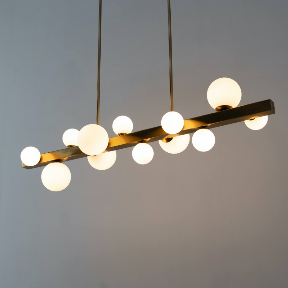 Somptueuse suspension en inox et verre - OROMIA