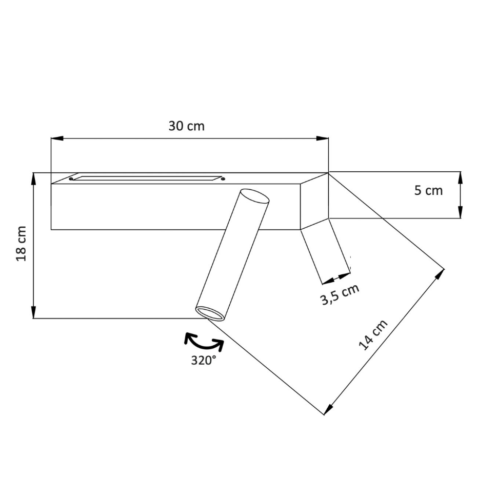 Applique liseuse design LED (droite) - LODVI