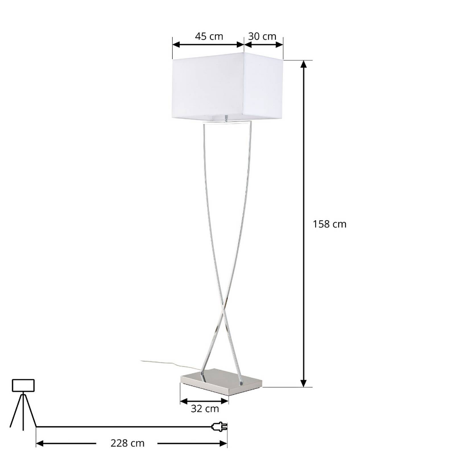 Lampadaire en métal moderne, Evaine