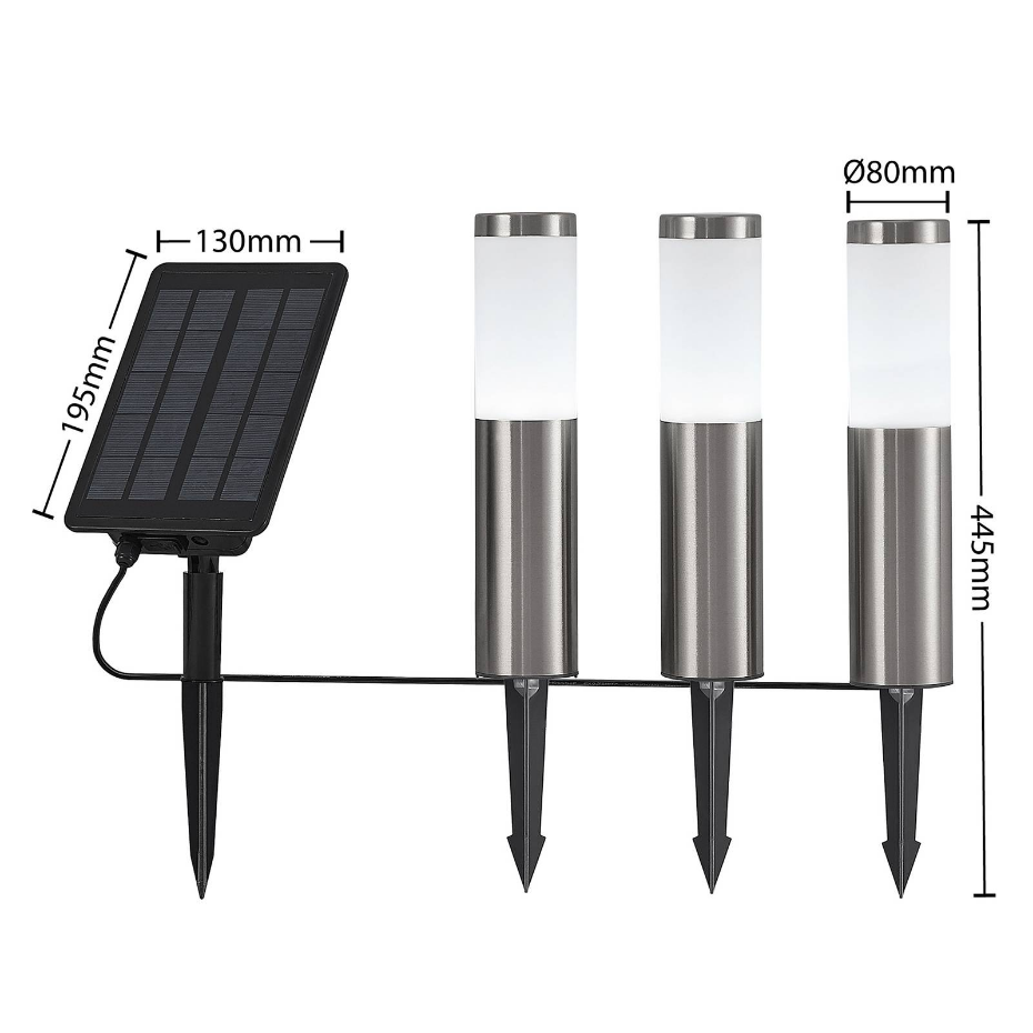 Lampe solaire en inox moderneLED, Lexiane