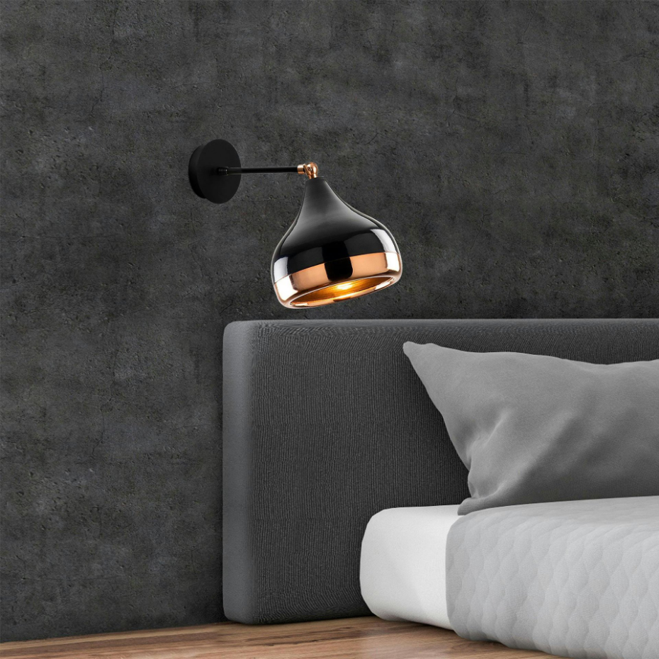 Applique murale orientable noir & cuivré, moderne chic SILE