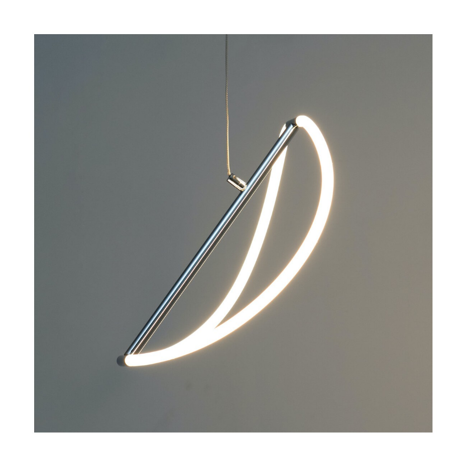 Suspension LED courbe chromée - MOLFARO