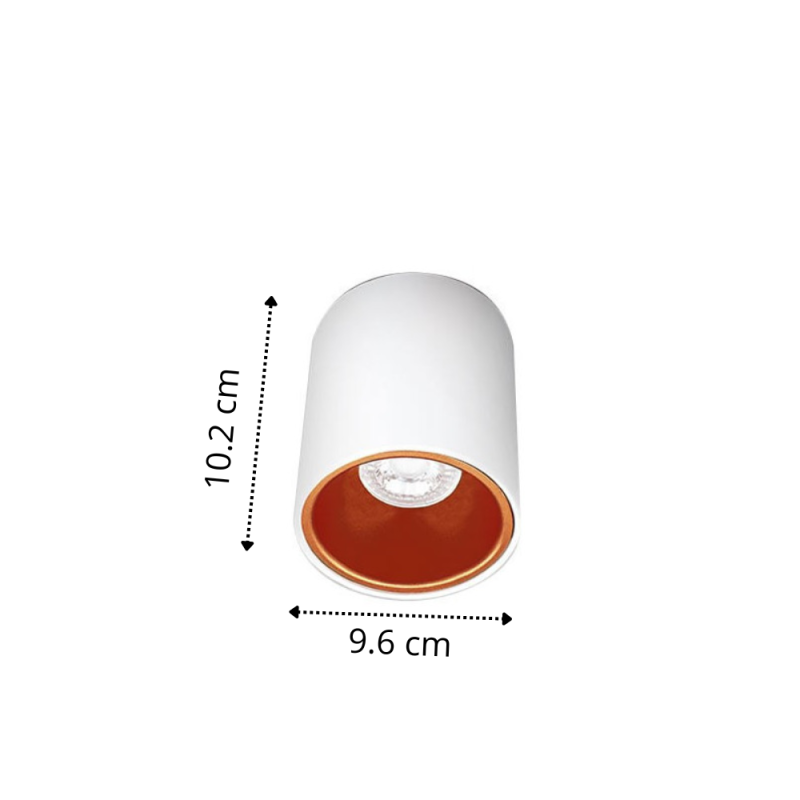 Spot Essentiel Cylindre Noir Intérieur Blanc