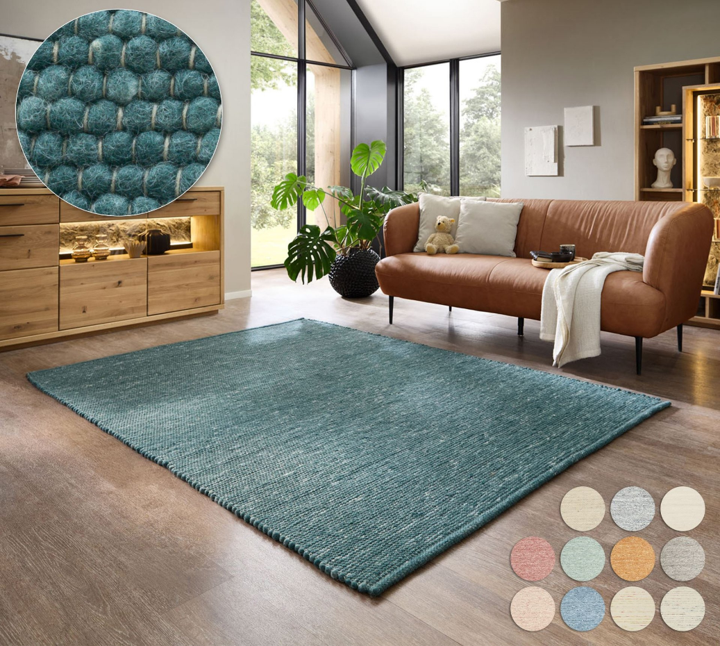 Tapis réversible en laine foulée tissé à la main aux couleurs vives - Alpen