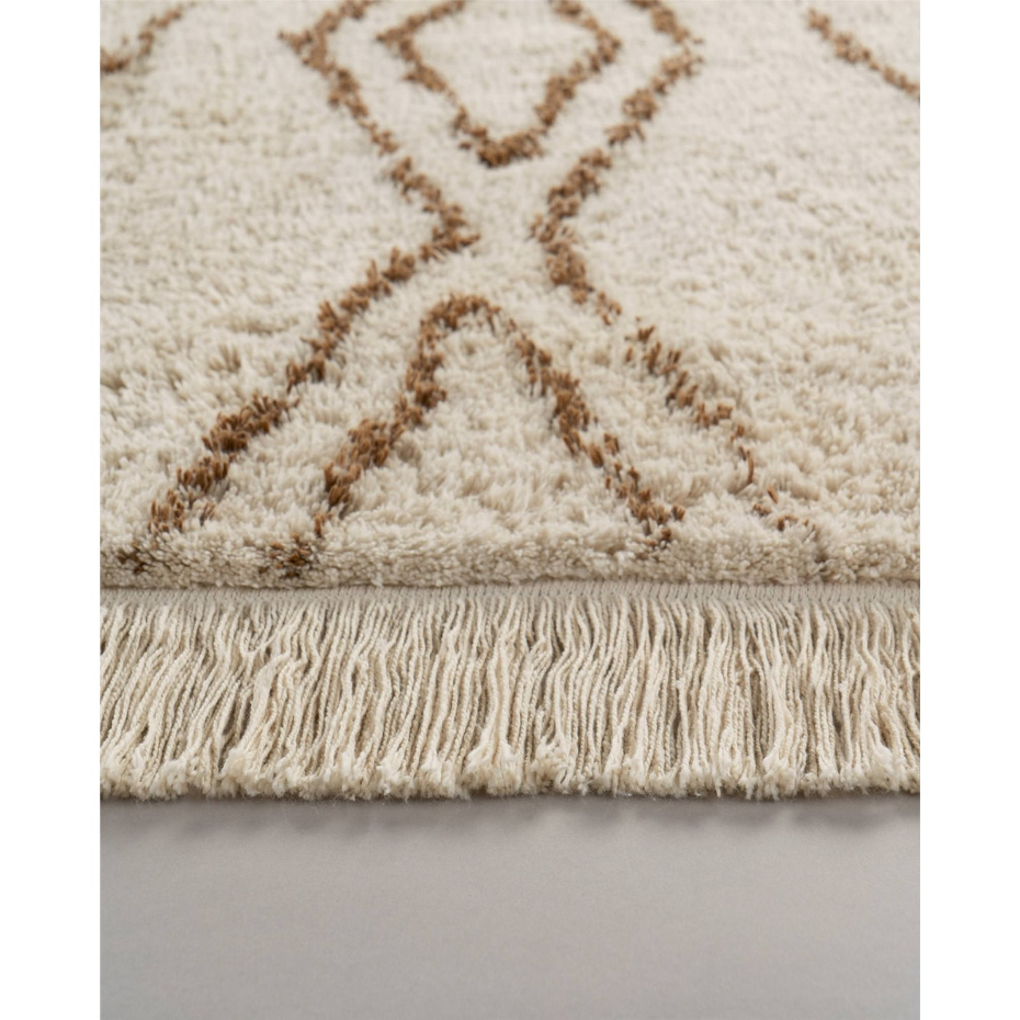 Tapis rectangulaire en coton tufté main