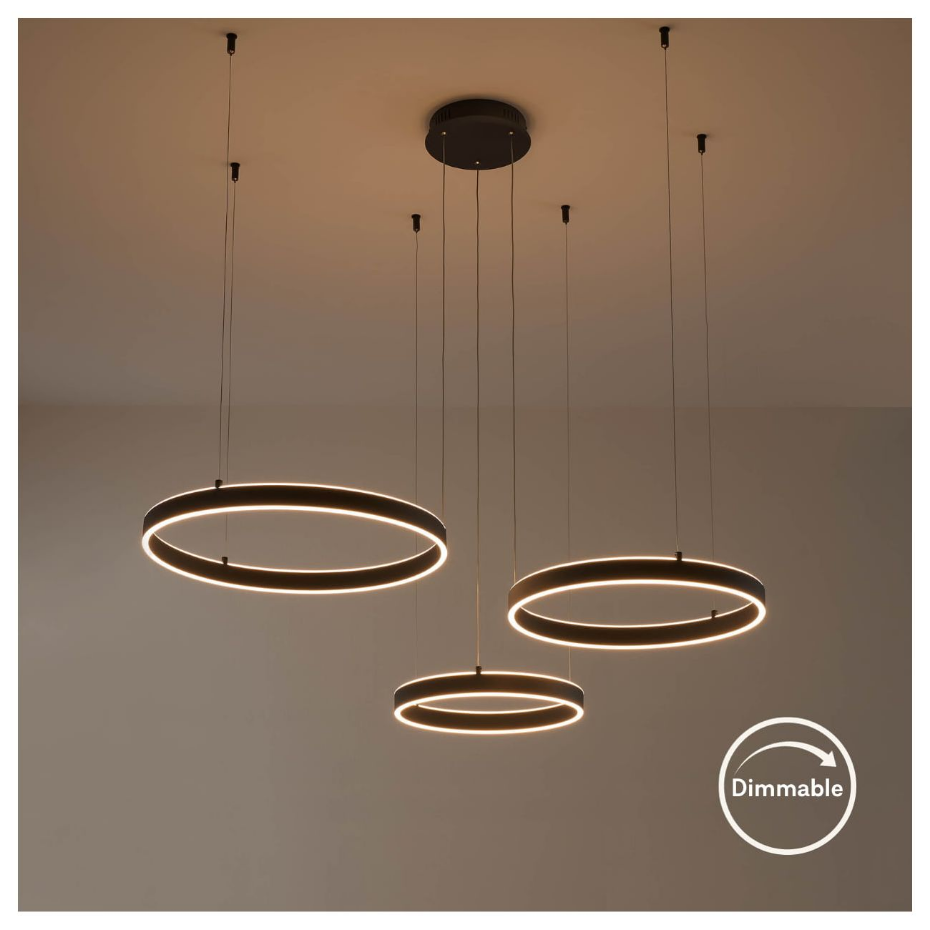 Grand lustre LED à trois anneaux - BLISKO