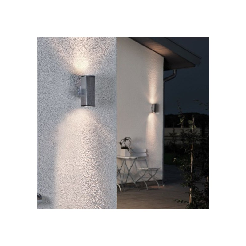 Applique Exterieur Double Cubo Gris Clair