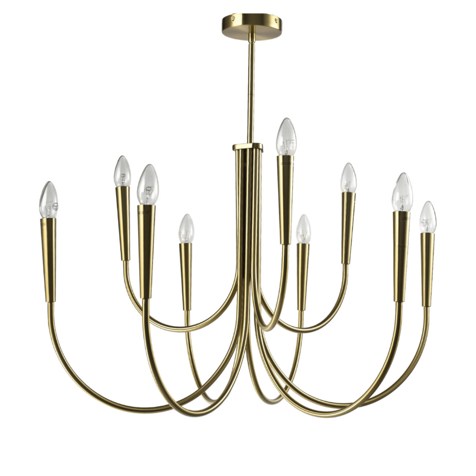 Lustre doré bras multiples 9 lumières - KAELISMA