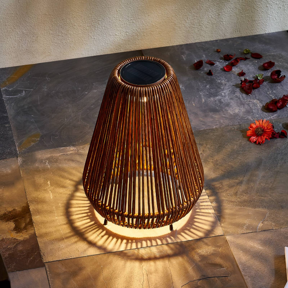 Lampe solaire extérieur en boisLED, Amaria