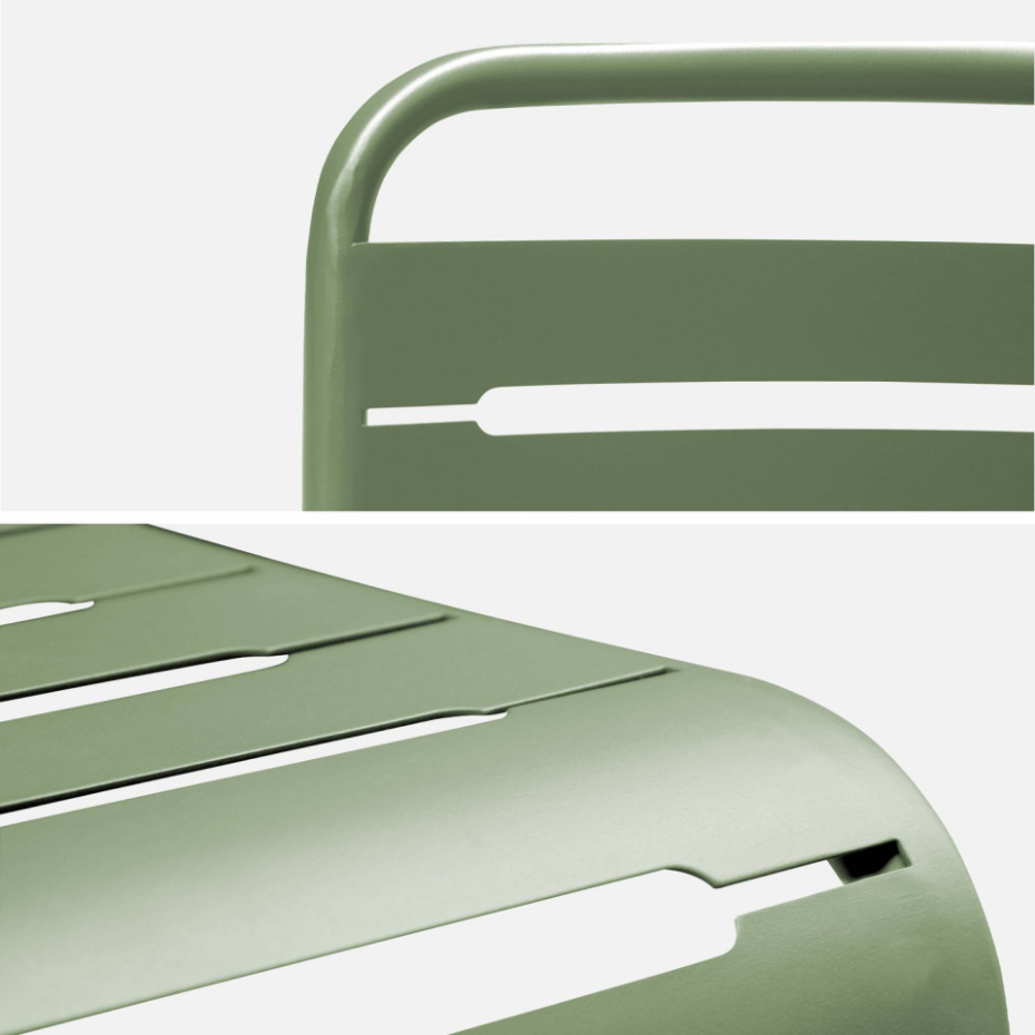 Table de jardin pliante métal + 6 assises AMÉLIA