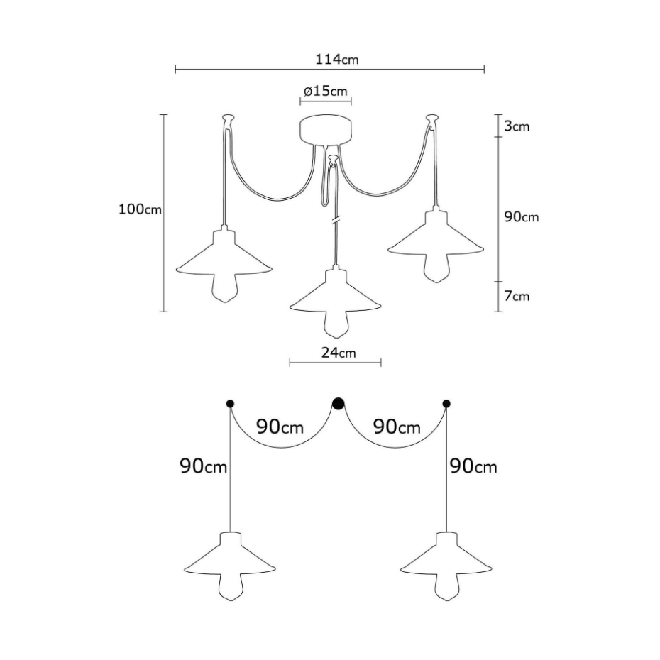 Suspension araignée 3 lampes IGDIR