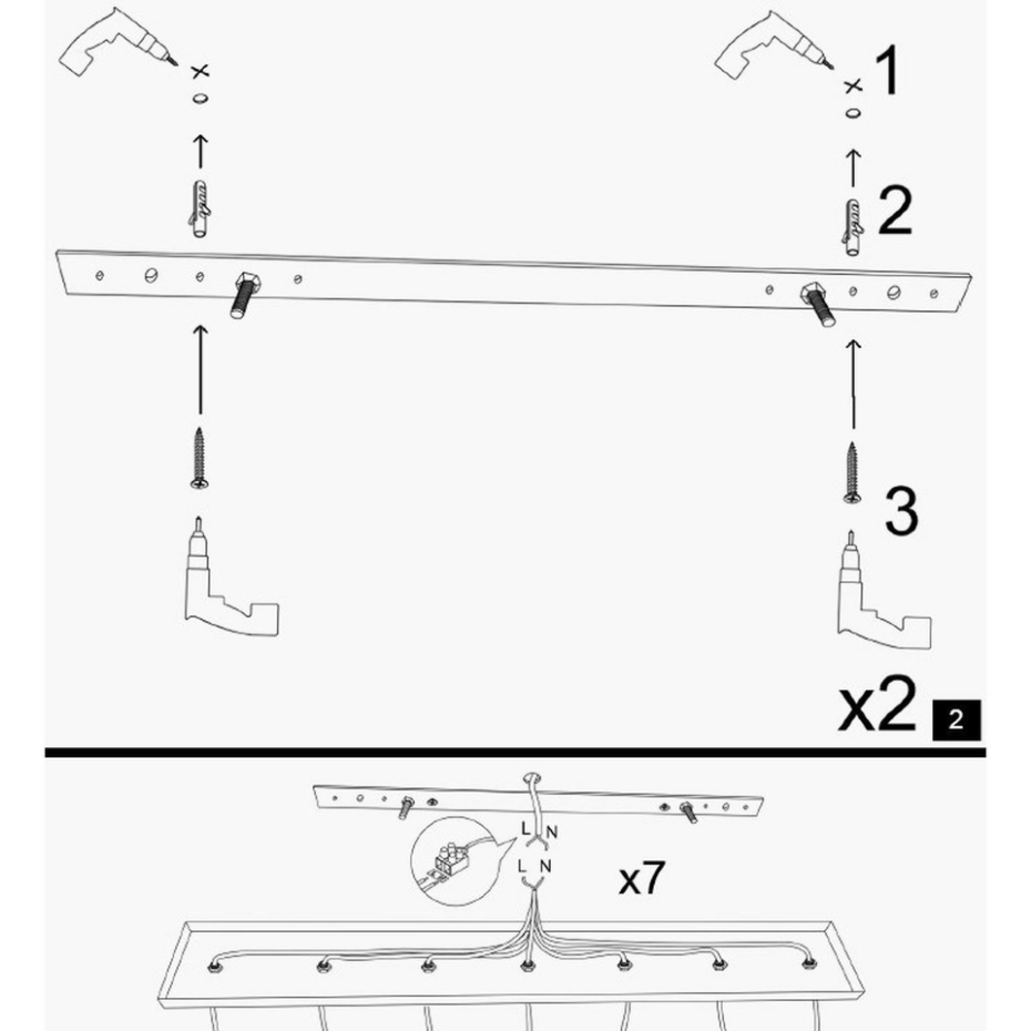 Suspension cuisine noire mat câble rouge, 3 formes SILE