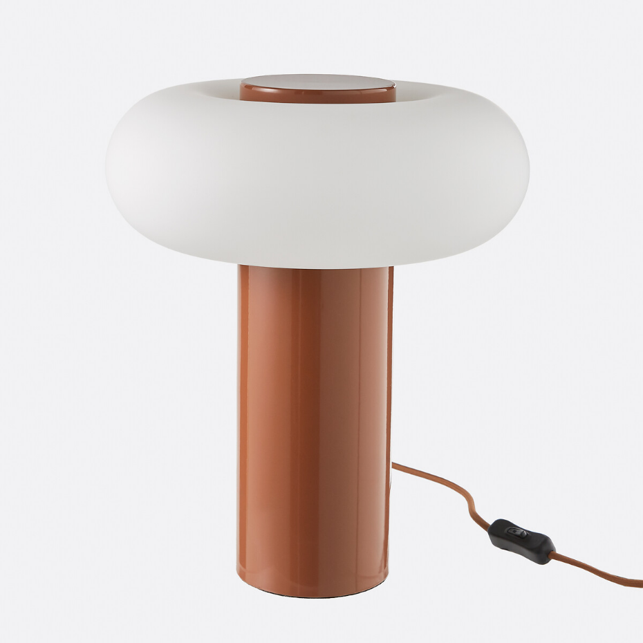 Lampe à poser métal fer et opaline H36,6 cm, Omer