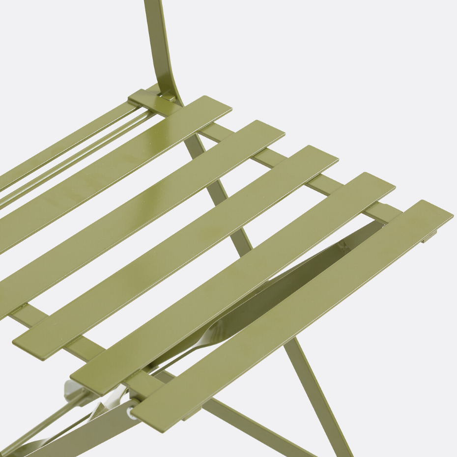 Lot de 2 chaises pliantes métal fer, Ozevan