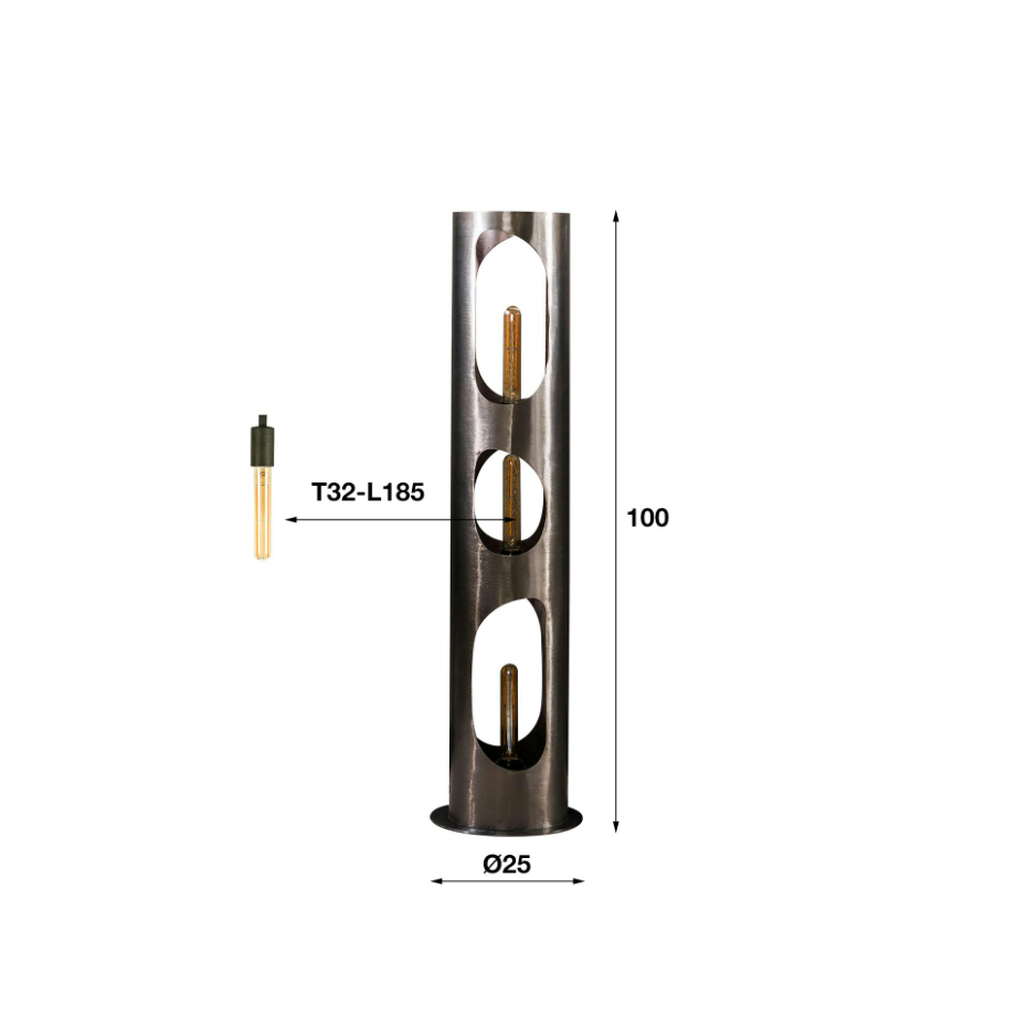 Lampadaire cylindrique ouvert H 111 cm RALF
