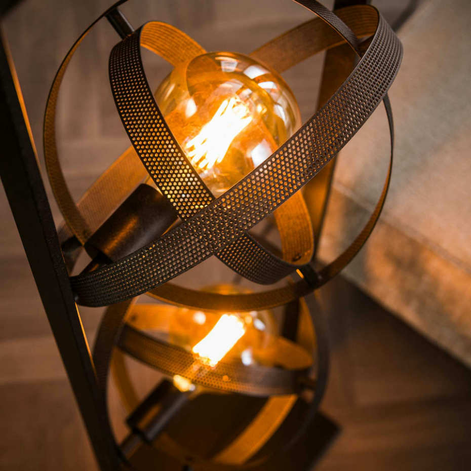Lampadaire salon 3 anneaux métalliques TRIBECA