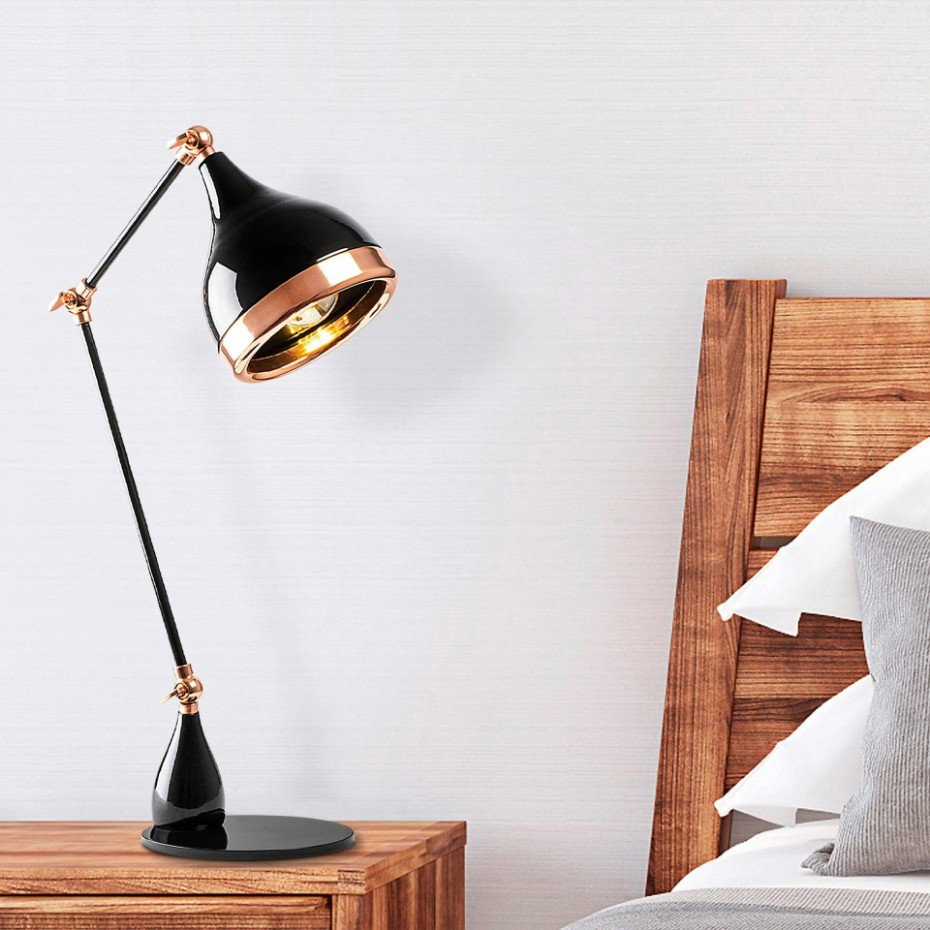 Lampe articulée design noir & cuivre, style moderne chic SILE
