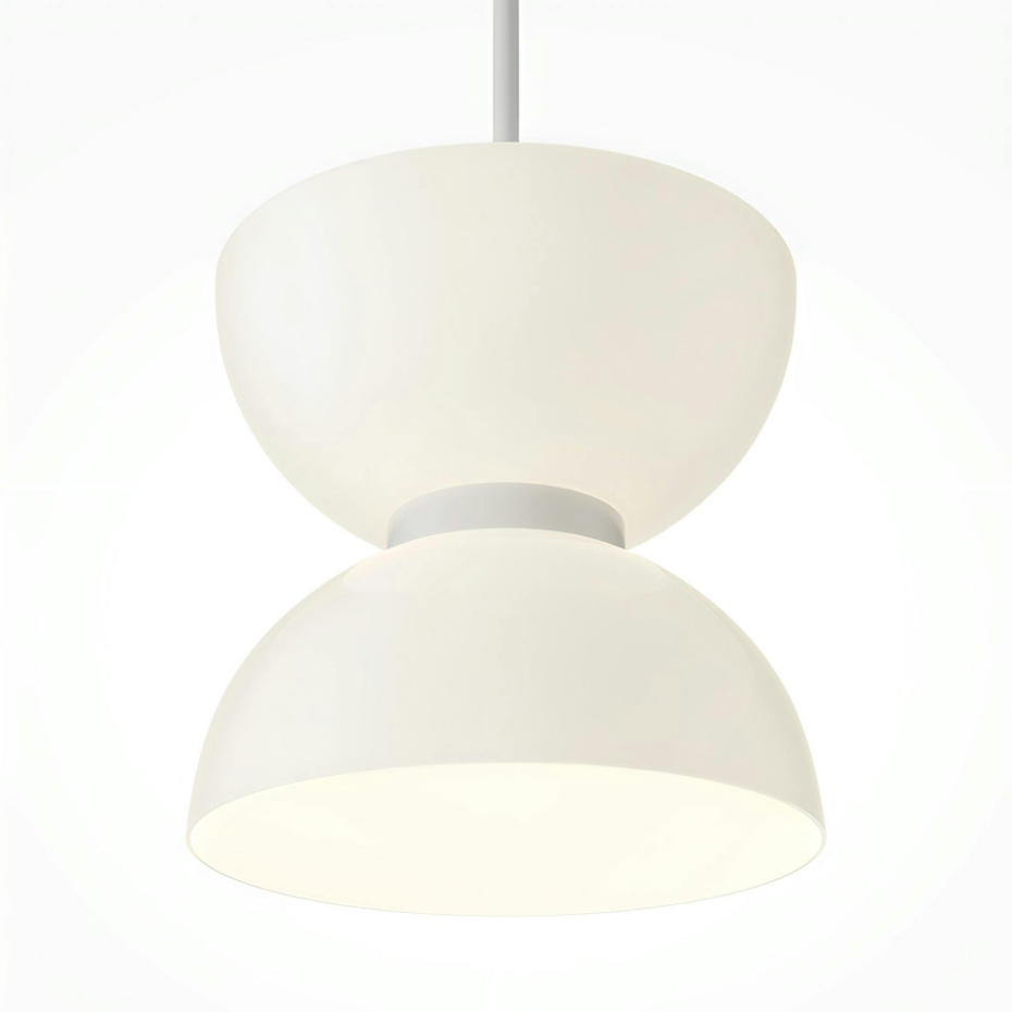 Suspension moderne métal/verre forme sablier ENID