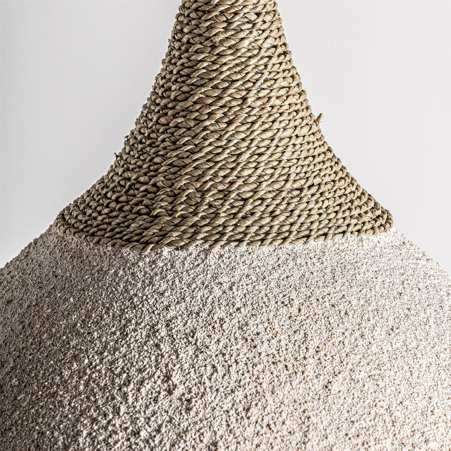 Lustre rustique en résine finition rugueuse suspendu
