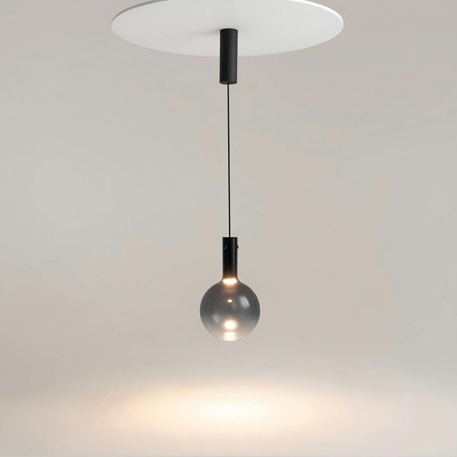 Suspension 1 globe en verre soufflé DELTONA