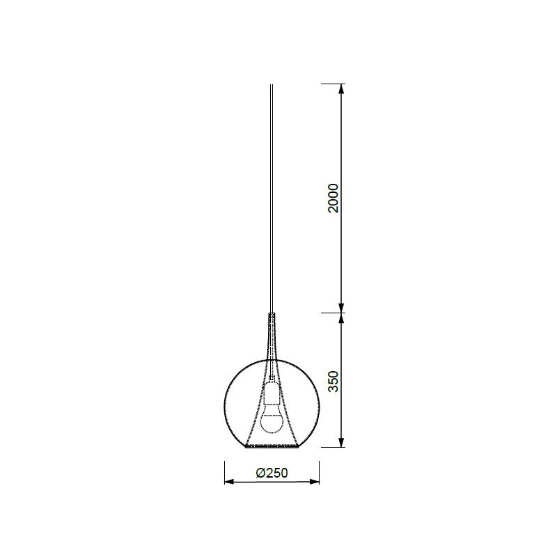 Suspension en verre design, D.25 , ELSA