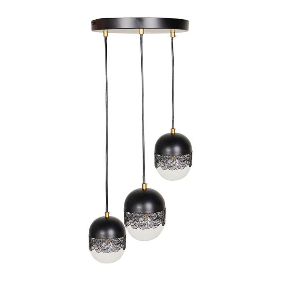 Suspension Triple Métal Noir Stilla