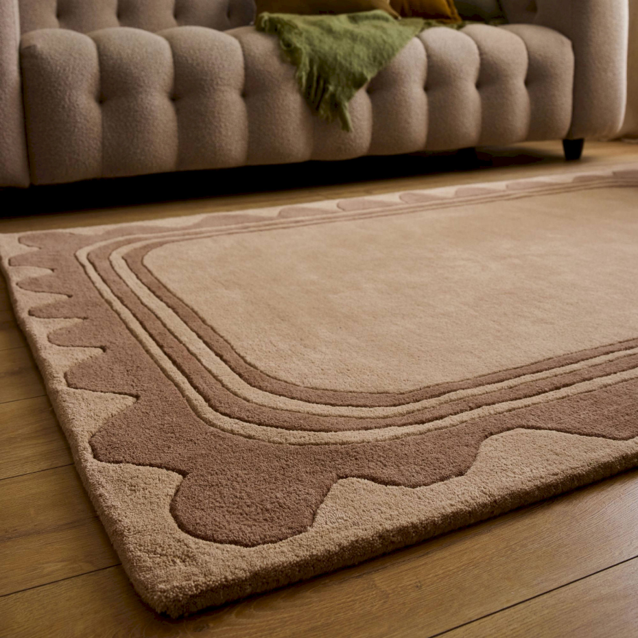 Tapis rectangulaire en laine et coton Cèdre