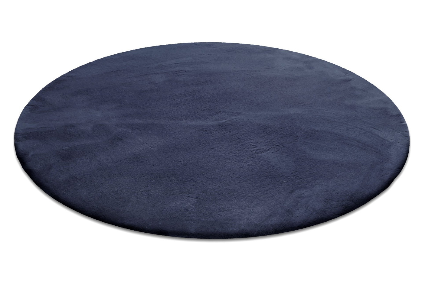 Tapis salon rond doux sensation peau de lapin ,  Anna