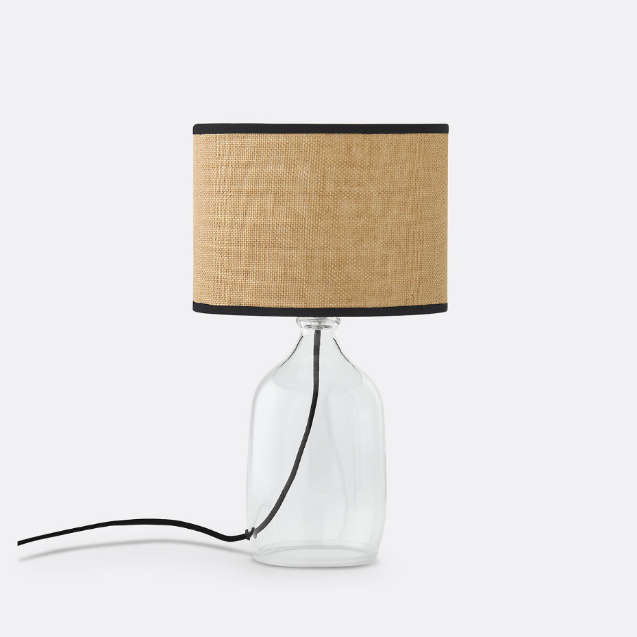 Lampe à poser verre et lin, Ania