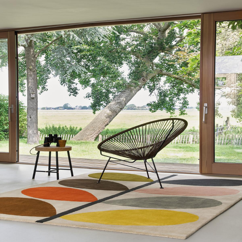 Tapis salon et chambre fait à la main en laine motif seventies GIANT