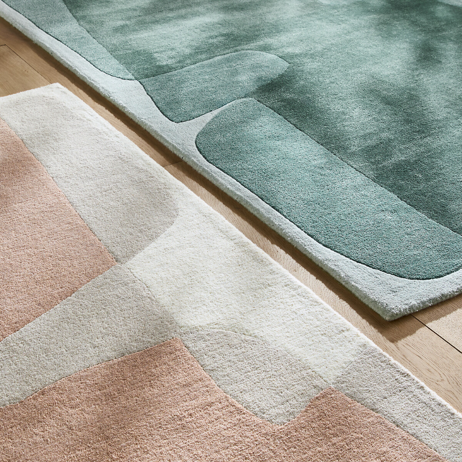 Tapis en lyocell et laine, tufté main, Caldera