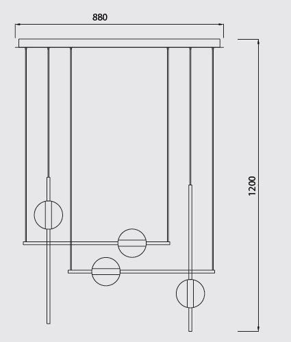 Suspension en métal design, CUBA