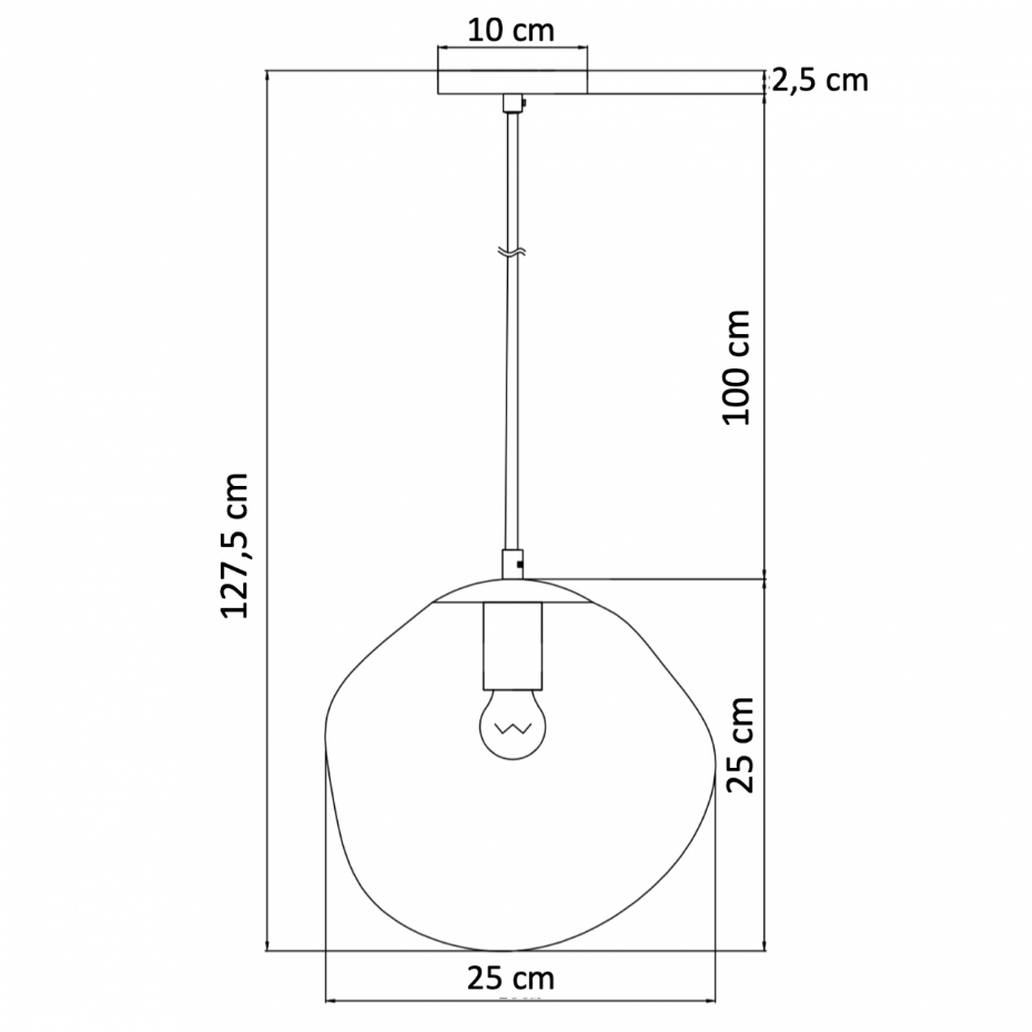 Suspension design en verre et laiton - NOUROT