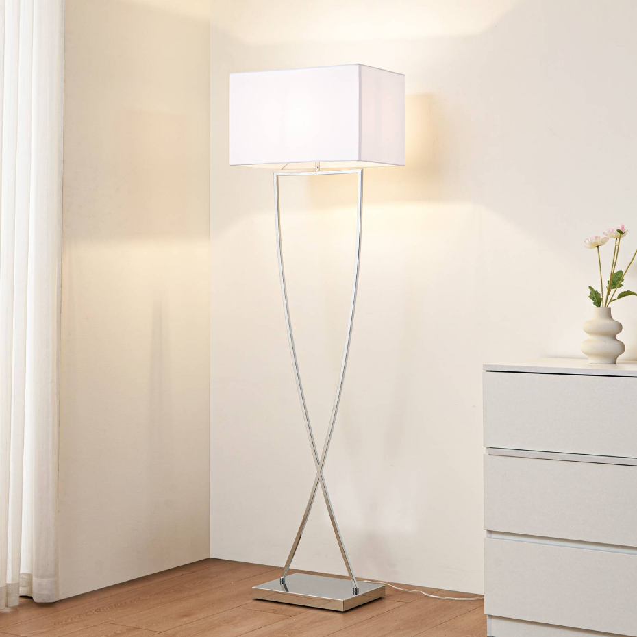 Lampadaire en métal moderne, Evaine
